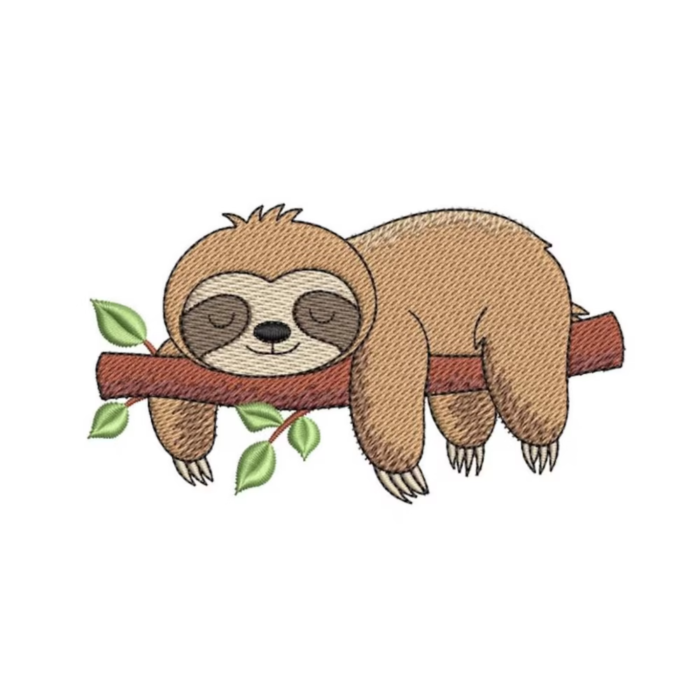 Funny Sloth Embroidery Design on Sweatshirt [ Unisex ]